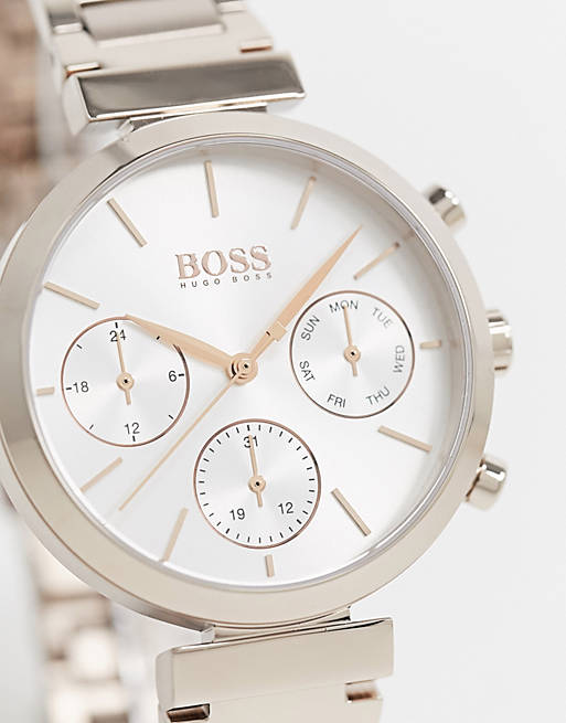  Shop Authentic Hugo Boss Flawless Quartz White Dial Gold Steel Strap Watch for Women -1502531 - Luxxuri