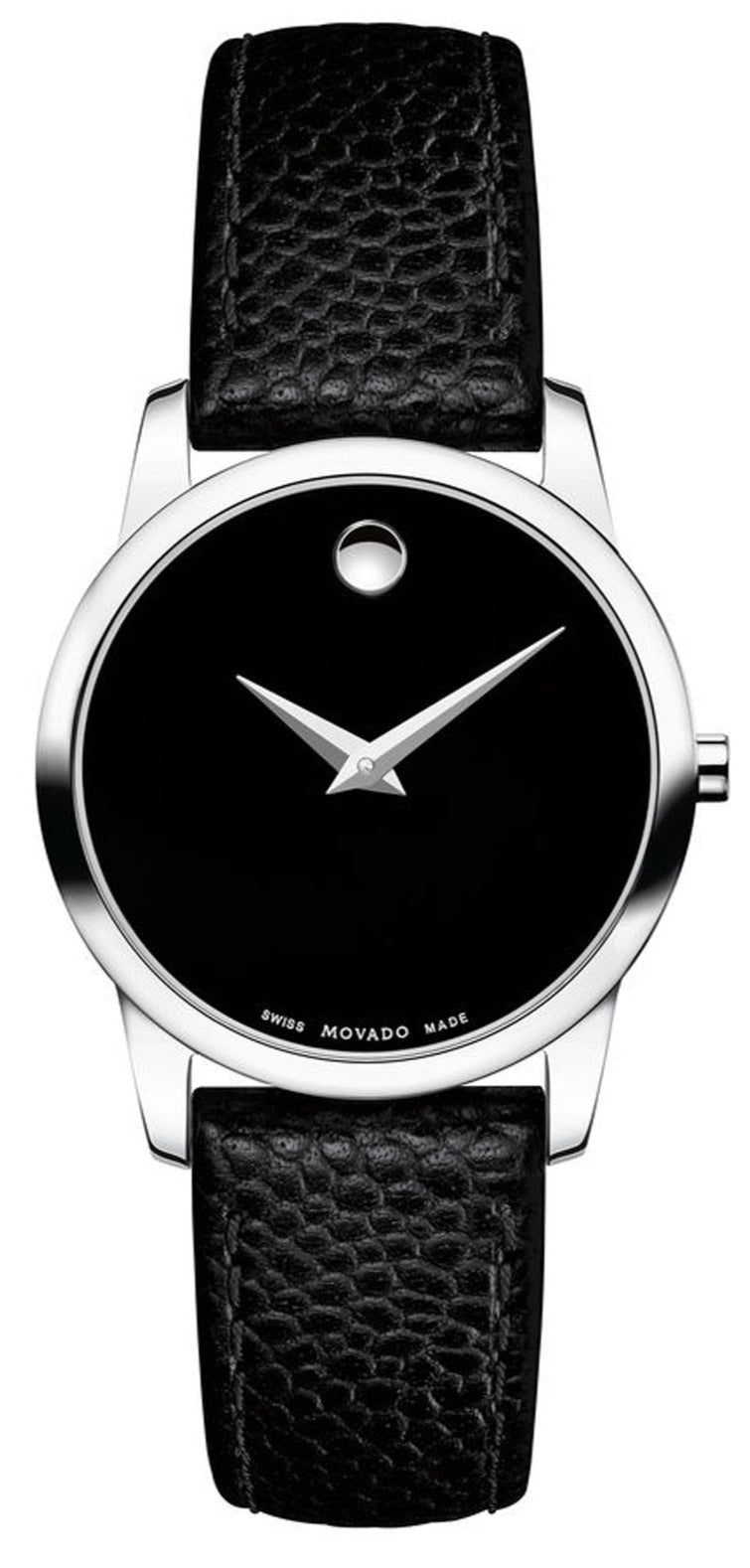 Shop Authentic Movado Museum Classic Black Dial Black Leather Strap Watch For Women - 0607015 - Luxxuri