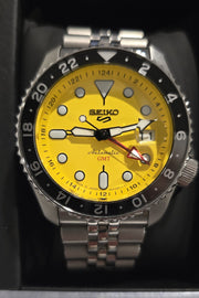  Shop Authentic Seiko 5 Sport SKX GMT US Special Creation Automatic Yellow Dial Silver Steel Strap Watch for Men - SSK017K1 - Luxxuri