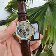  Shop Authentic Tommy Hilfiger Keagan Quartz Silver Dial Brown Leather Strap Watch for Men - 1791291 - Luxxuri