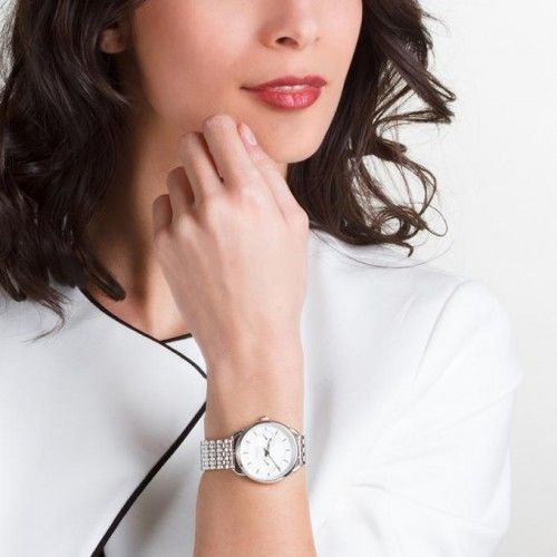  Shop Authentic Fossil Tailor Silver Dial Silver Steel Strap Watch for Women - ES3712 - Luxxuri