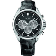  Shop Authentic Hugo Boss Driver Black Dial Black Leather Strap Watch for Men - 1512879 - Luxxuri