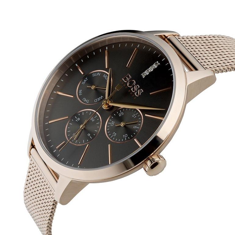  Shop Authentic Hugo Boss Symphony Grey Dial Gold Mesh Bracelet Watch for Women - 1502424 - Luxxuri