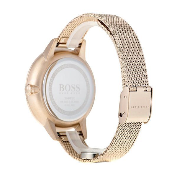  Shop Authentic Hugo Boss Symphony Grey Dial Gold Mesh Bracelet Watch for Women - 1502424 - Luxxuri