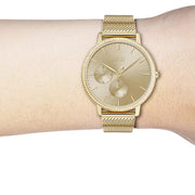  Shop Authentic Hugo Boss Infinity Gold Dial Gold Mesh Bracelet Watch for Women - 1502520 - Luxxuri