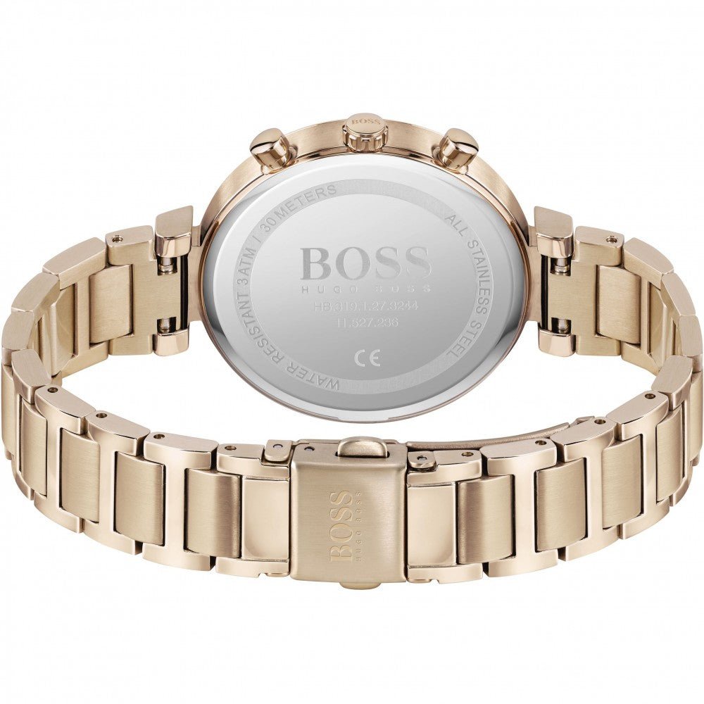  Shop Authentic Hugo Boss Flawless Quartz White Dial Gold Steel Strap Watch for Women -1502531 - Luxxuri