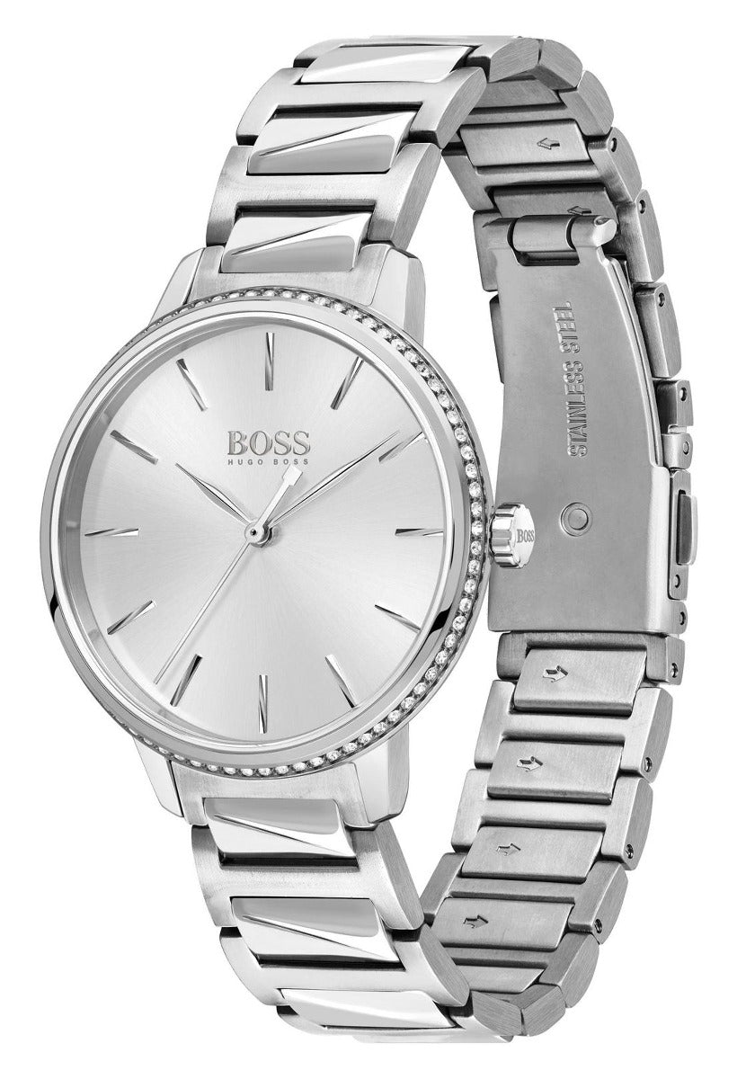  Shop Authentic Hugo Boss Signature Silver Dial Silver Steel Strap Watch for Women - 1502539 - Luxxuri