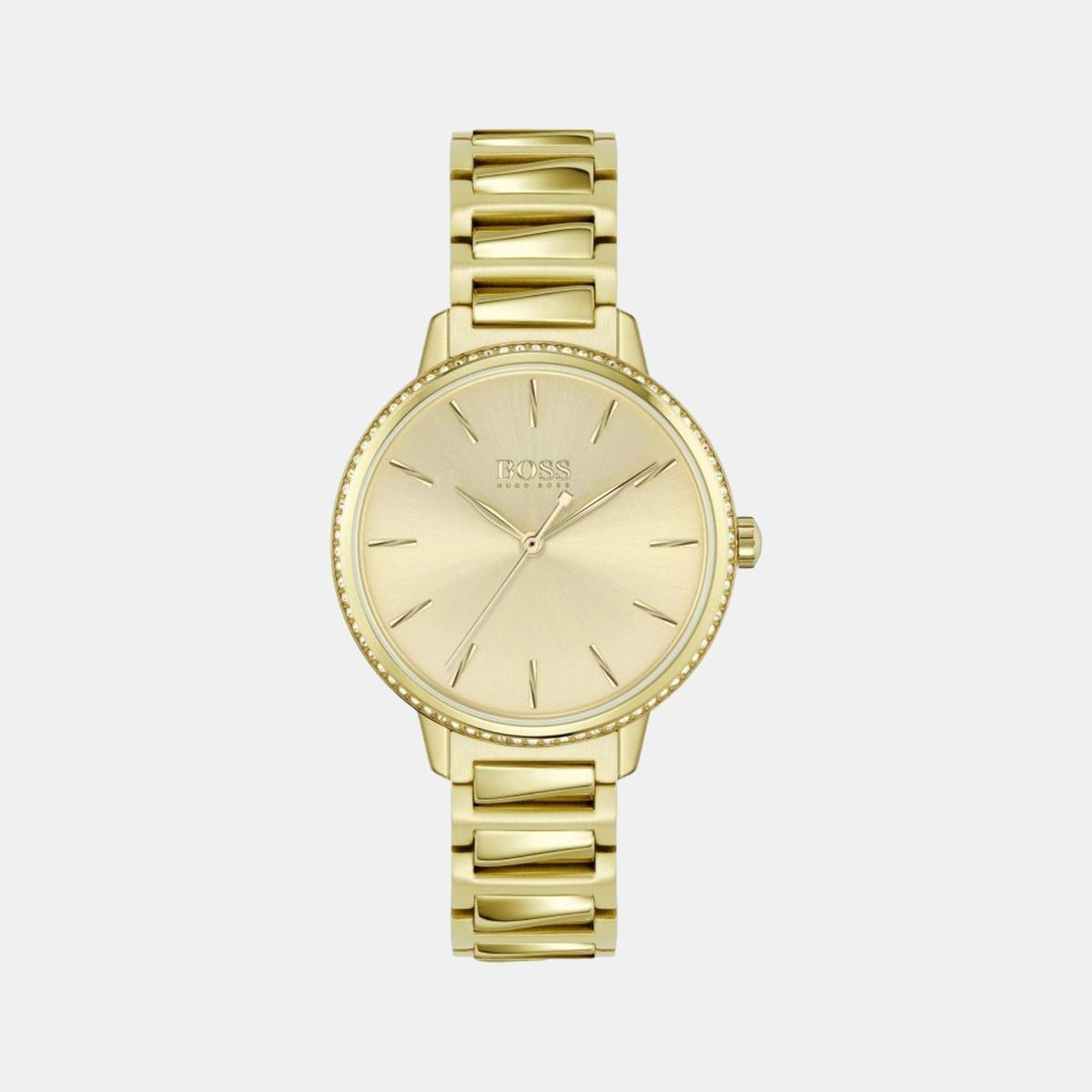  Shop Authentic Hugo Boss Signature Gold Dial Gold Steel Strap Watch for Women - 1502541 - Luxxuri