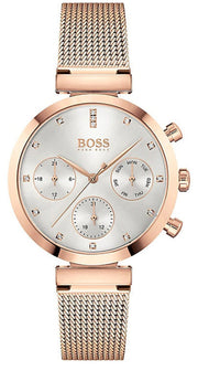  Shop Authentic Hugo Boss Flawless White Dial Gold Mesh Bracelet Watch for Women - 1502553 - Luxxuri