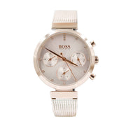  Shop Authentic Hugo Boss Flawless White Dial Gold Mesh Bracelet Watch for Women - 1502553 - Luxxuri
