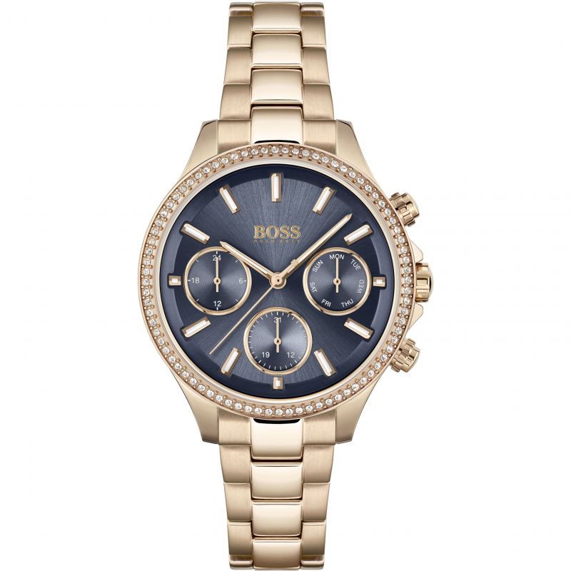 Shop Authentic Hugo Boss Hera Blue Dial Gold Steel Strap Watch for Women - 1502566 - Luxxuri