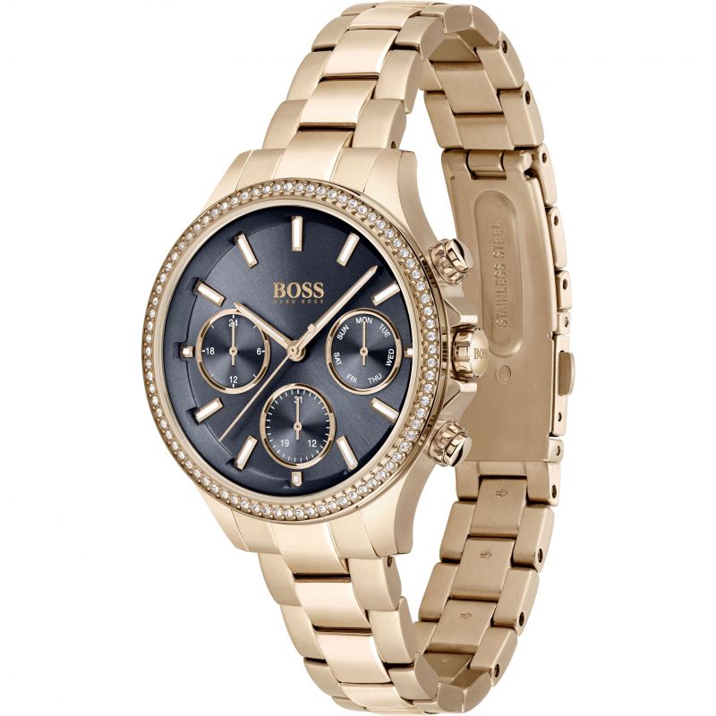  Shop Authentic Hugo Boss Hera Blue Dial Gold Steel Strap Watch for Women - 1502566 - Luxxuri