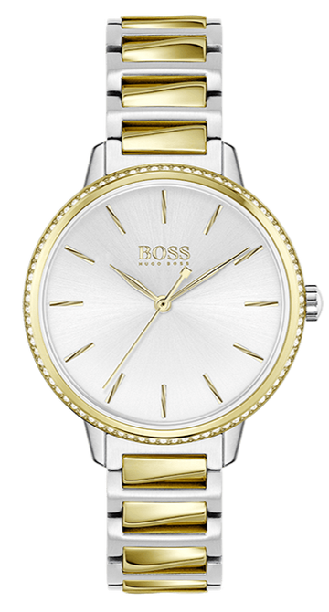  Shop Authentic Hugo Boss Signature Silver Dial Two Tone Steel Strap Watch for Women - 1502568 - Luxxuri