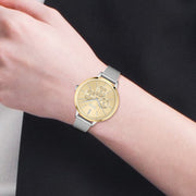  Shop Authentic Hugo Boss Symphony Gold Dial Silver Mesh Bracelet Watch for Women - 1502600 - Luxxuri