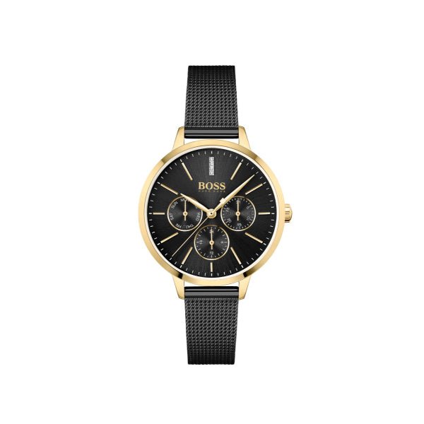  Shop Authentic Hugo Boss Symphony Black Dial Black Mesh Bracelet Watch for Women - 1502601 - Luxxuri