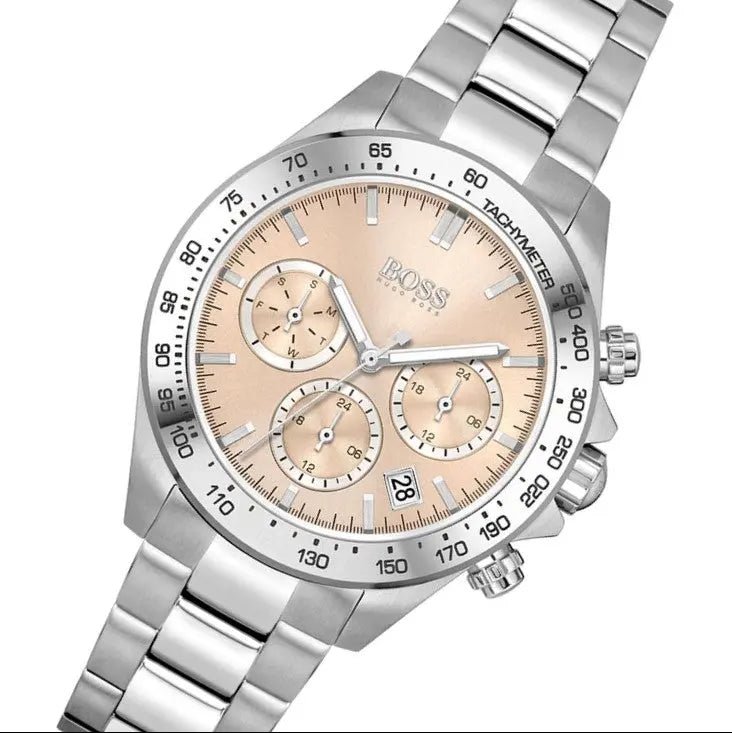  Shop Authentic Hugo Boss Novia Pink Dial Silver Steel Strap Watch for Women - 1502615 - Luxxuri