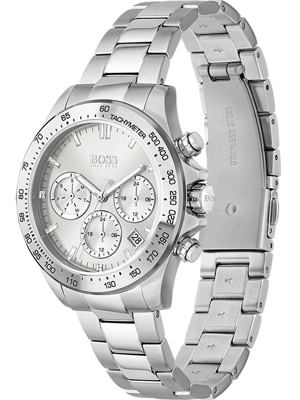  Shop Authentic Hugo Boss Novia Chronograph Silver Dial Silver Steel Strap Watch for Women - 1502616 - Luxxuri