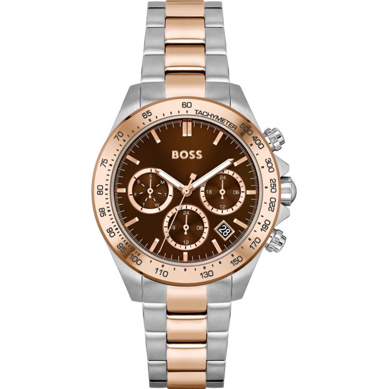  Shop Authentic Hugo Boss Novia Brown Dial Two Tone Steel Strap Watch for Women - 1502617 - Luxxuri