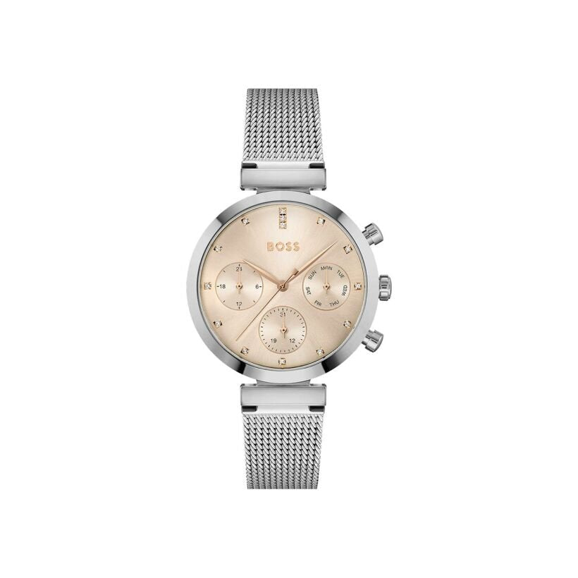  Shop Authentic Hugo Boss Flawless Pink Dial Silver Mesh Bracelet Watch for Women - 1502625 - Luxxuri