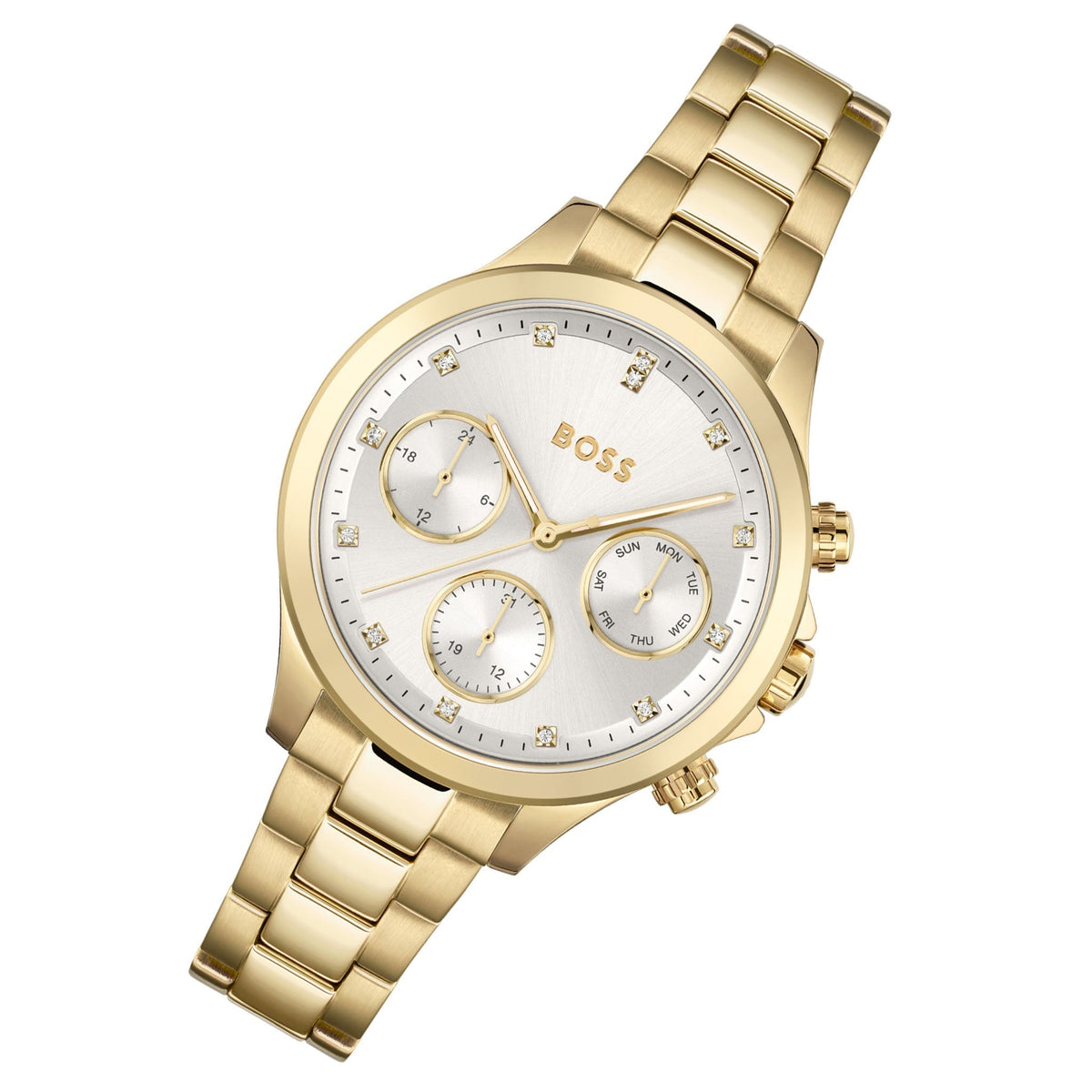  Shop Authentic Hugo Boss Hera White Dial Gold Steel Strap Watch for Women - 1502628 - Luxxuri