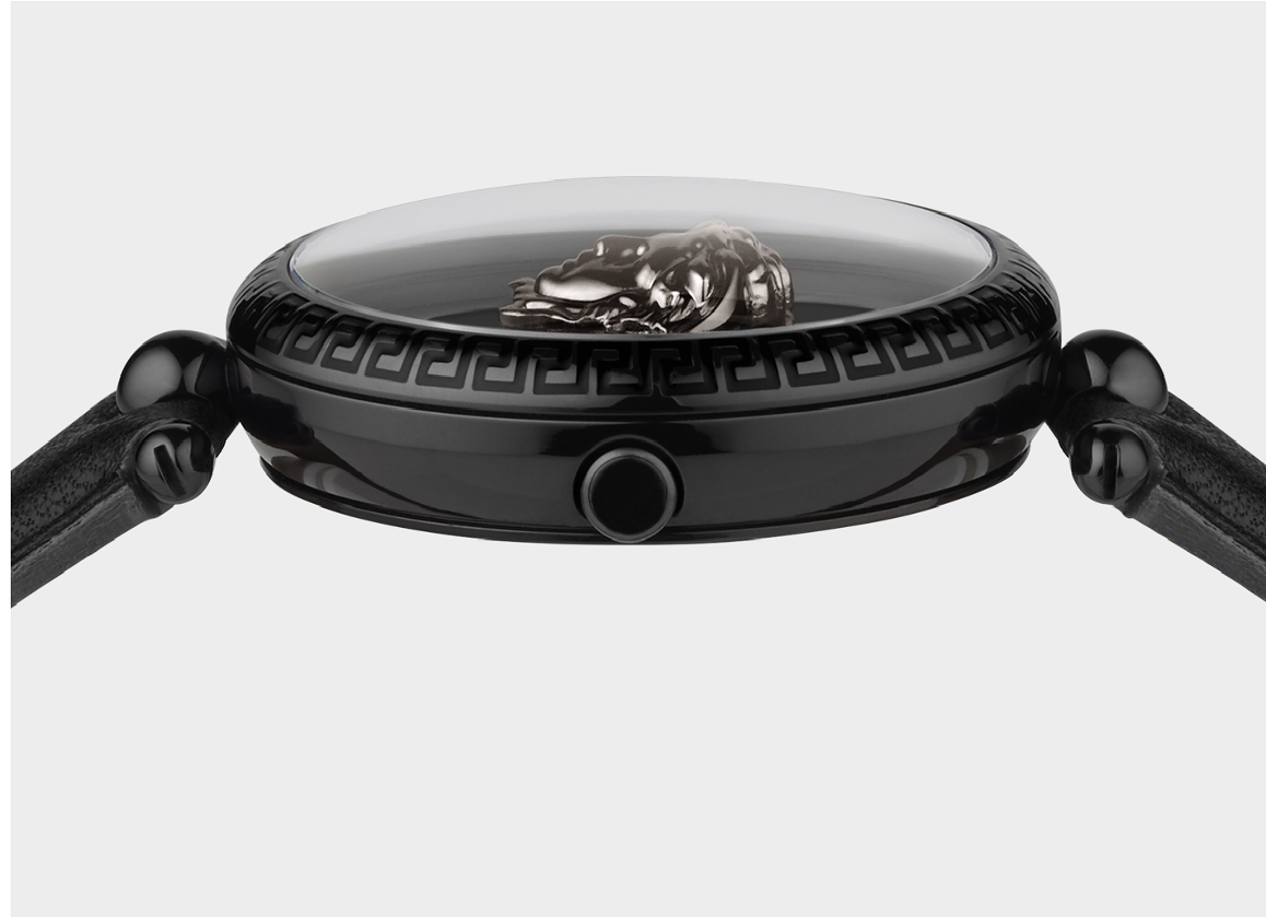 Shop Authentic Versace Palazzo Empire Black Dial Black Leather Strap Watch for Women - VCO050017 - Luxxuri