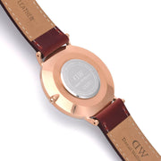  Shop Authentic Daniel Wellington Classic Suffolk White Dial Brown Leather Strap Watch For Women - DW00100120 - Luxxuri