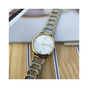  Shop Authentic Calvin Klein Stately White Dial Gold Steel Strap Watch for Women - K3G2352W - Luxxuri