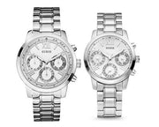  Shop Authentic Guess Mini Sunrise Silver Dial Silver Steel Strap Watch For Women - W0448L1 - Luxxuri