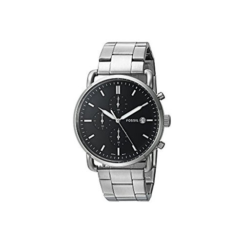  Shop Authentic Fossil The Commuter Black Dial Silver Steel Strap Watch for Men - FS5399 - Luxxuri