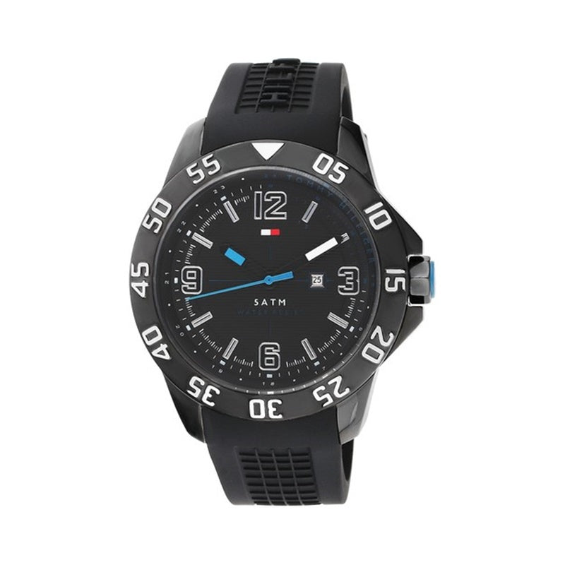  Shop Authentic Tommy Hilfiger Sport Multifunction Black Dial Black Rubber Strap Watch for Men - 1790983 - Luxxuri