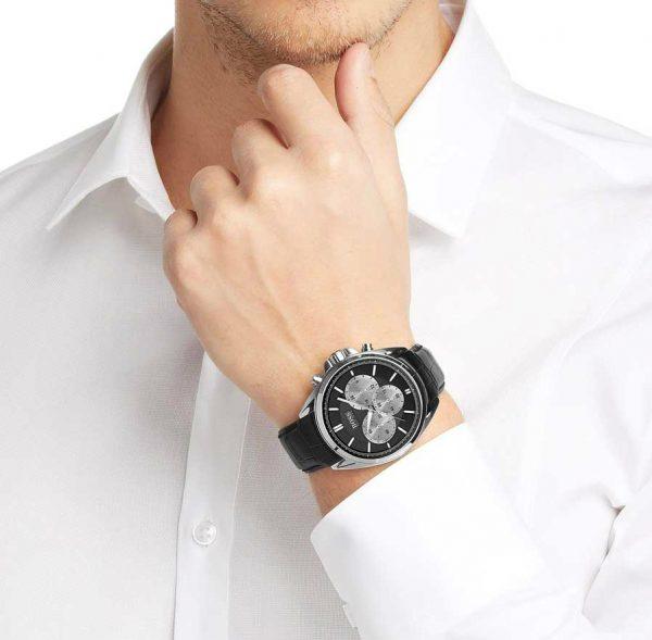  Shop Authentic Hugo Boss Driver Black Dial Black Leather Strap Watch for Men - 1512879 - Luxxuri