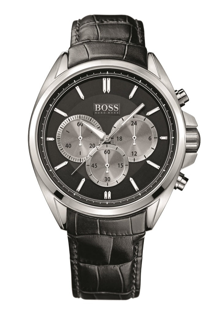  Shop Authentic Hugo Boss Driver Black Dial Black Leather Strap Watch for Men - 1512879 - Luxxuri