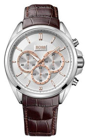  Shop Authentic Hugo Boss Driver Quartz Silver Dial Brown Leather Strap Watch For Men - HB1512881 - Luxxuri