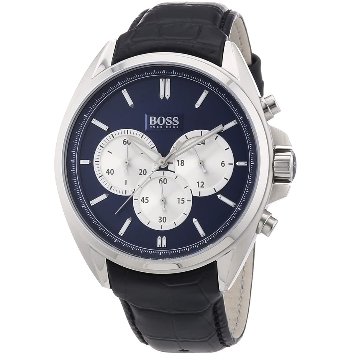  Shop Authentic Hugo Boss Driver Blue Dial Black Leather Strap Watch for Men - 1512882 - Luxxuri
