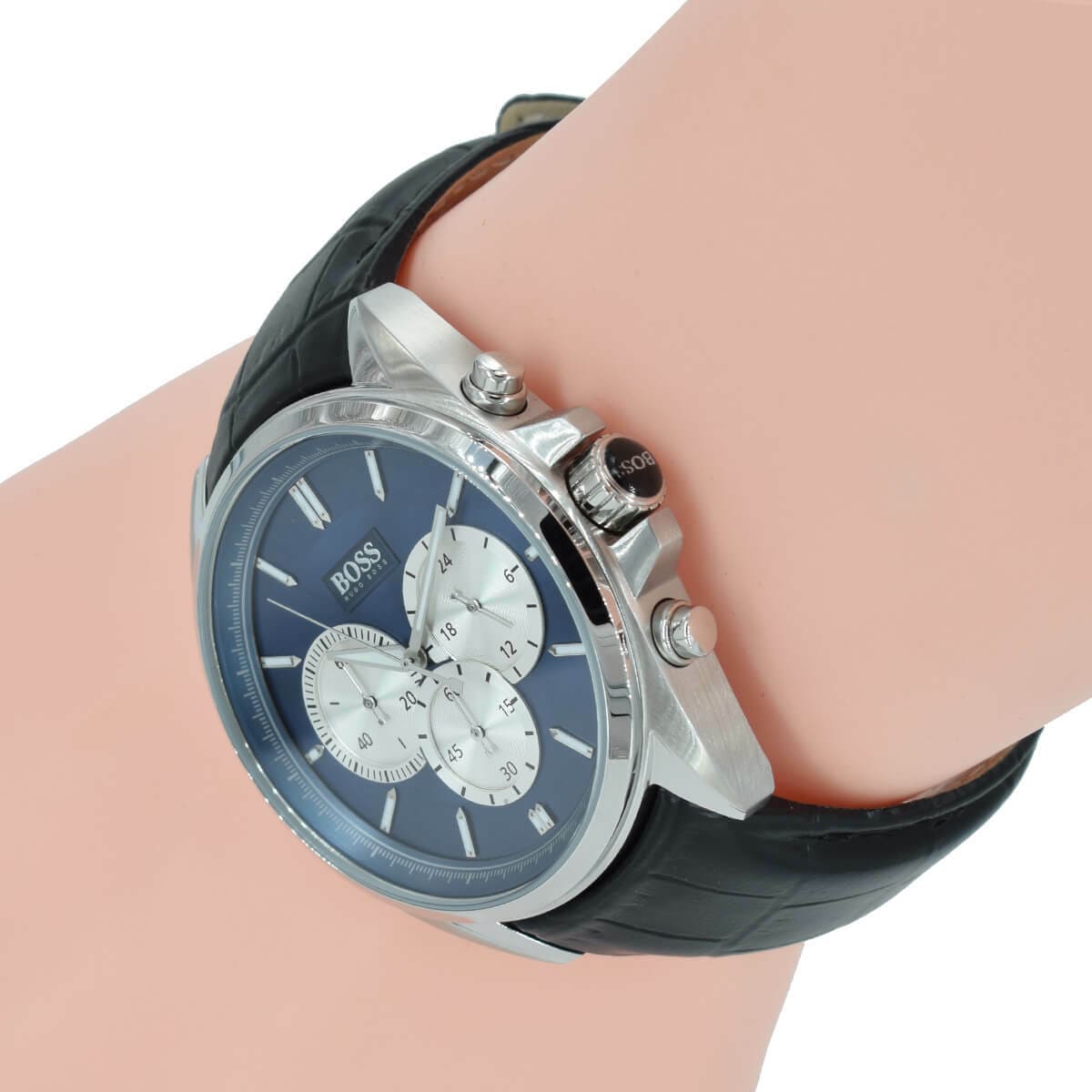  Shop Authentic Hugo Boss Driver Blue Dial Black Leather Strap Watch for Men - 1512882 - Luxxuri