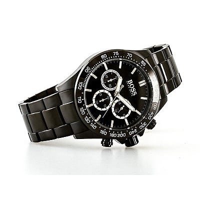 Shop Authentic Hugo Boss Ikon Chronograph Black Dial Black Steel Strap Watch for Men - 1512961 - Luxxuri