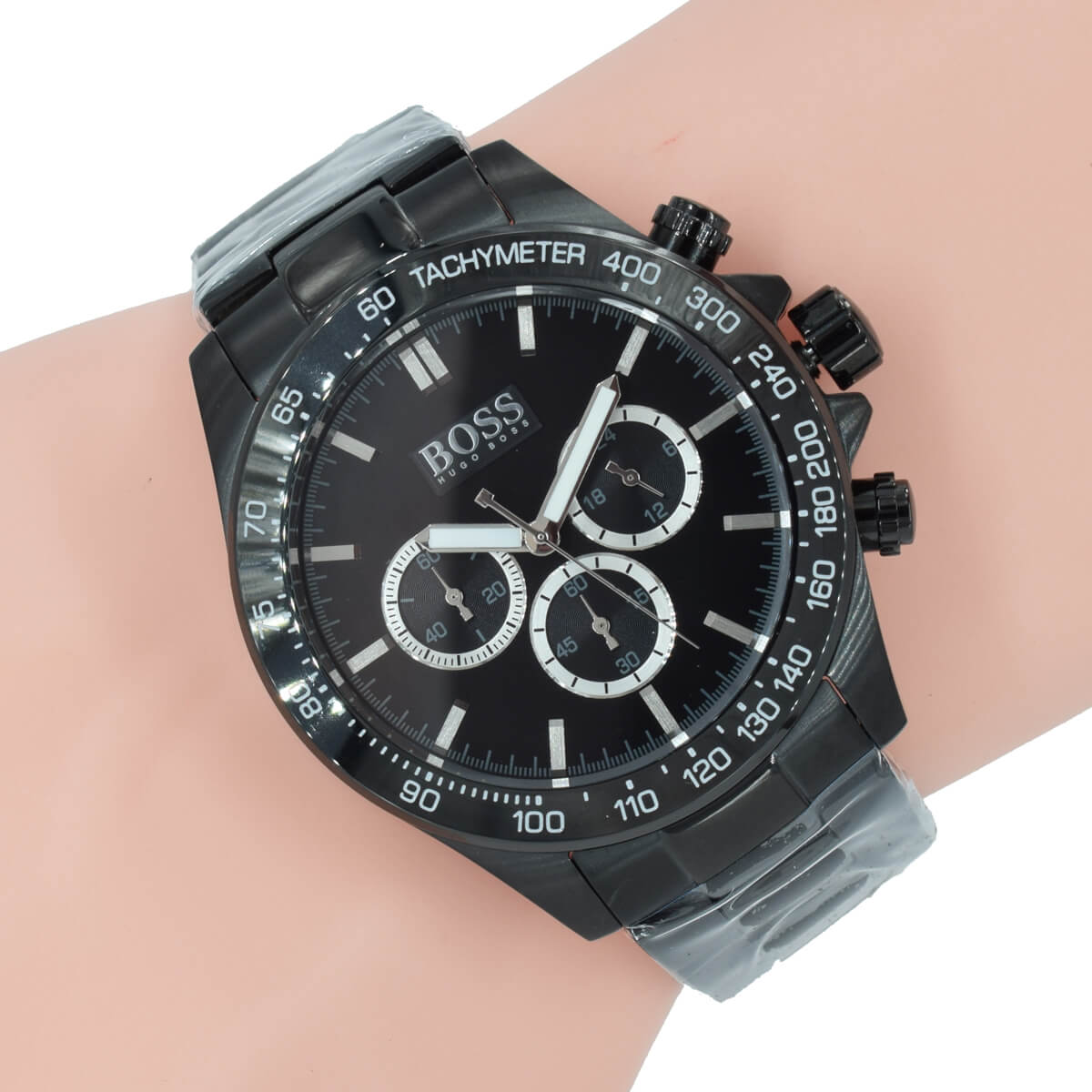  Shop Authentic Hugo Boss Ikon Chronograph Black Dial Black Steel Strap Watch for Men - 1512961 - Luxxuri
