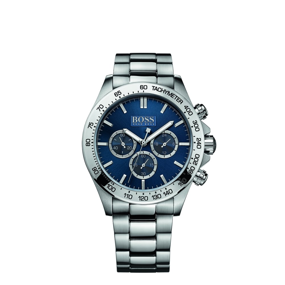  Shop Authentic Hugo Boss Ikon Blue Dial Silver Steel Strap Watch for Men - 1512963 - Luxxuri