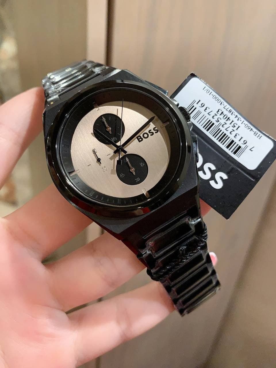  Shop Authentic Hugo Boss Steer Chronograph Brown Dial Black Steel Strap Watch For Men - 1514043 - Luxxuri