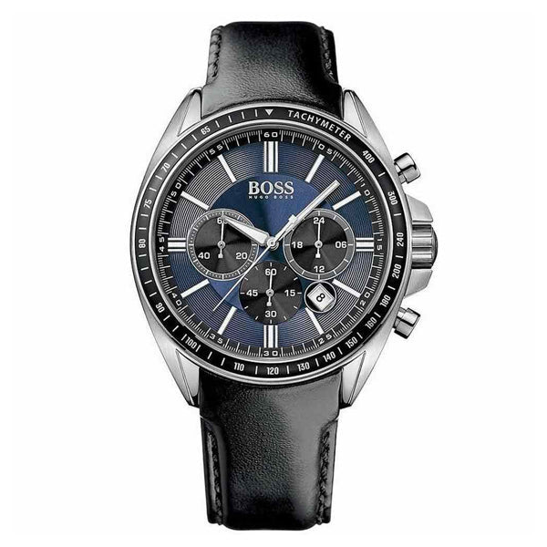  Shop Authentic Hugo Boss Driver Sport Chronograph Blue Dial Black Leather Strap Watch for Men - 1513077 - Luxxuri