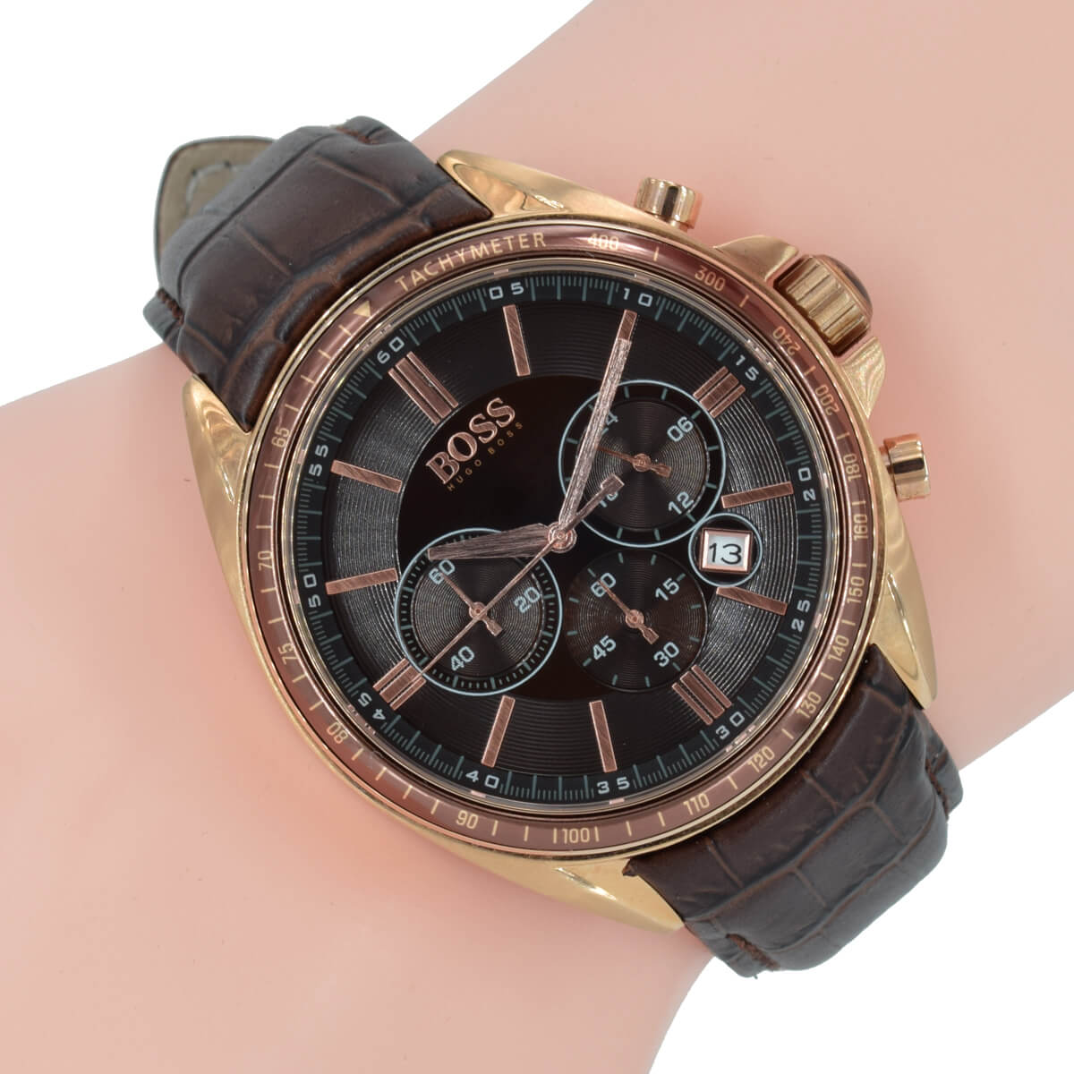  Shop Authentic Hugo Boss Driver Sport Chronograph Brown Dial Brown Leather Strap Watch for Men - 1513093 - Luxxuri