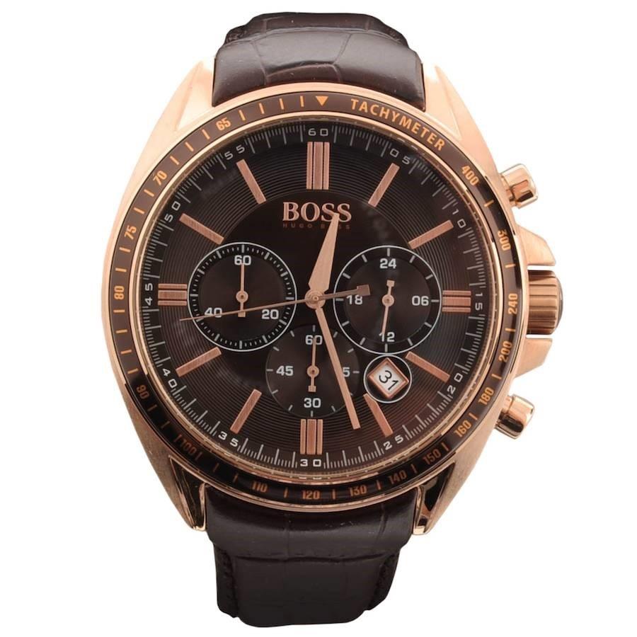  Shop Authentic Hugo Boss Driver Sport Chronograph Brown Dial Brown Leather Strap Watch for Men - 1513093 - Luxxuri