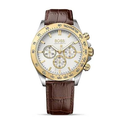  Shop Authentic Hugo Boss Ikon White Dial Brown Leather Strap Watch for Men - 1513174 - Luxxuri
