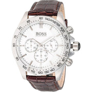 Shop Authentic Hugo Boss Ikon White Dial Brown Leather Strap Watch for Men - 1513175 - Luxxuri