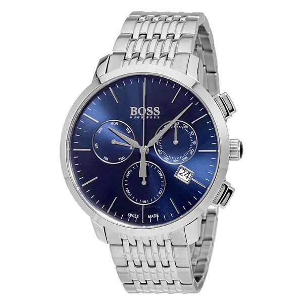  Shop Authentic Hugo Boss Associate Blue Dial Silver Steel Strap Watch for Men - 1513269 - Luxxuri