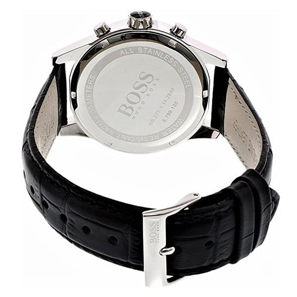  Shop Authentic Hugo Boss Jet Blue Dial Black Leather Strap Watch for Men - 1513283 - Luxxuri