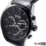 Shop Authentic Hugo Boss Onyx Black Dial Black Leather Strap Watch for Men - 1513367 - Luxxuri
