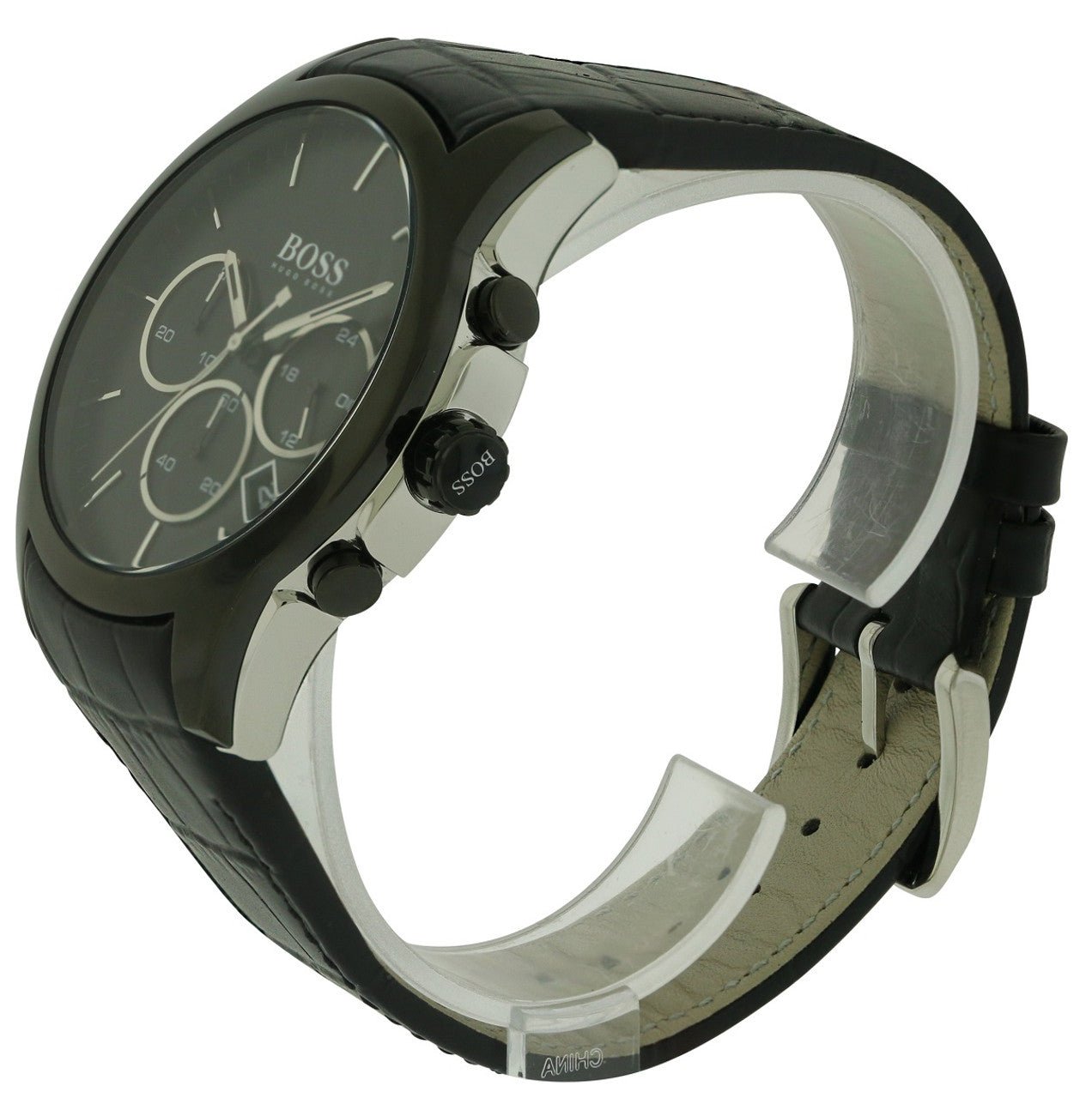  Shop Authentic Hugo Boss Onyx Black Dial Black Leather Strap Watch for Men - 1513367 - Luxxuri