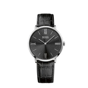  Shop Authentic Hugo Boss Jackson Black Dial Black Leather Strap Watch for Men - 1513369 - Luxxuri