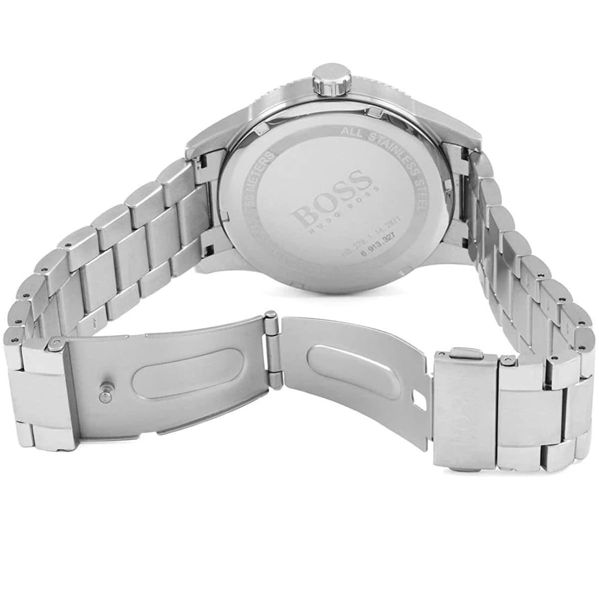 Shop Authentic Hugo Boss Jet Black Dial Silver Steel Strap Watch for Men - 1513383 - Luxxuri